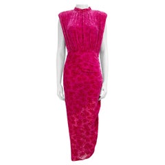 Veronica Beard Pink Leopard Patterned Maxi Dress Size S