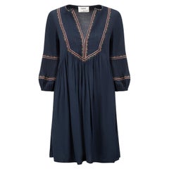 Ba-as Navy Mini Abito con Ricamo Taglia XS