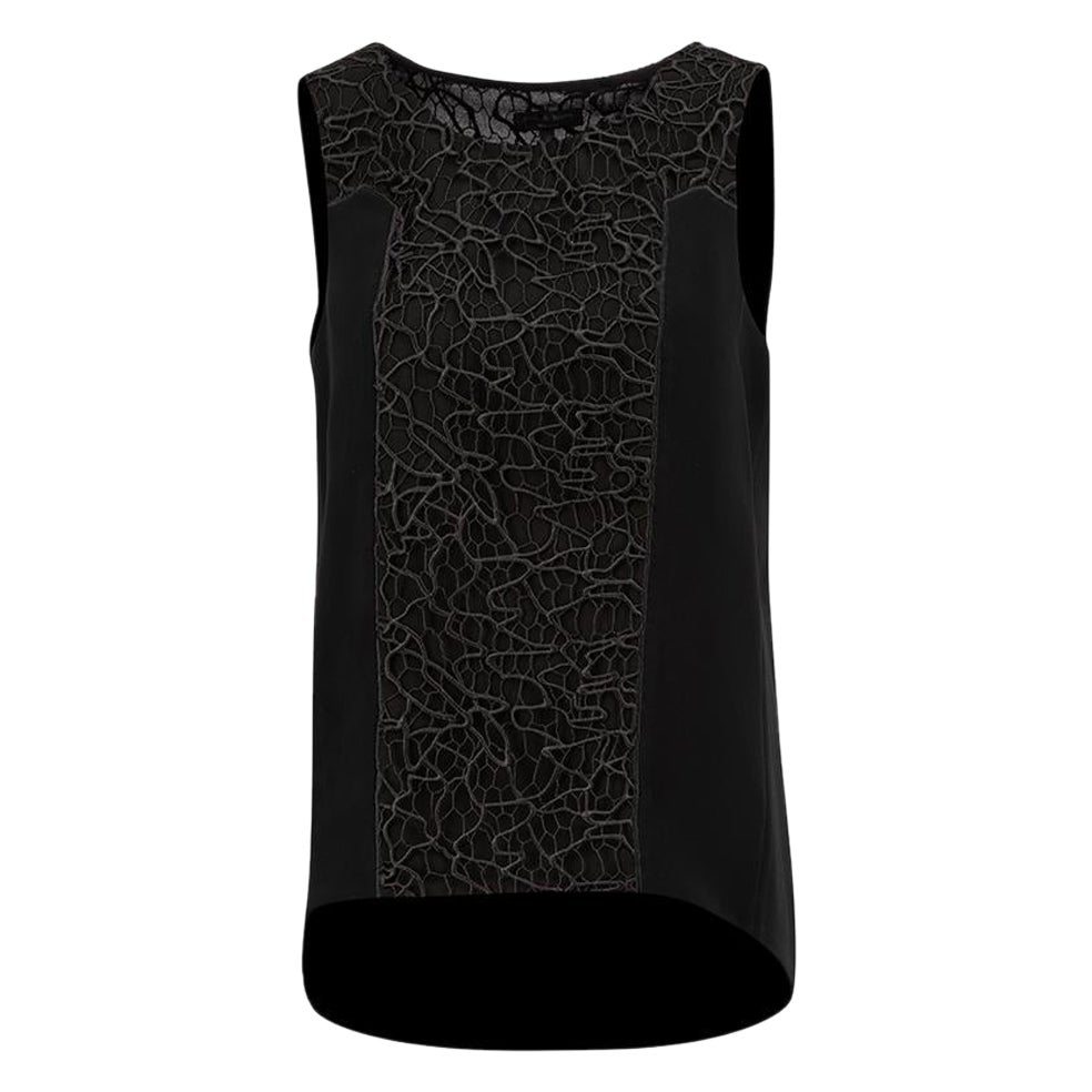 Rag & Bone Black Lace Panel Sleeveless Top Size M For Sale
