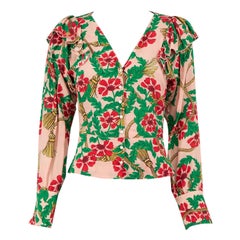 Hayley Menzies - Top con stampa floreale e volant taglia XS