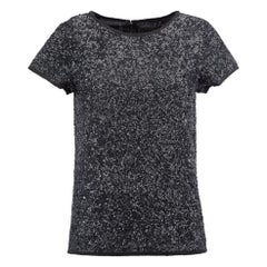 Zadig & Voltaire Zadig & Voltaire Deluxe Anthracite Sequinned Top Size S
