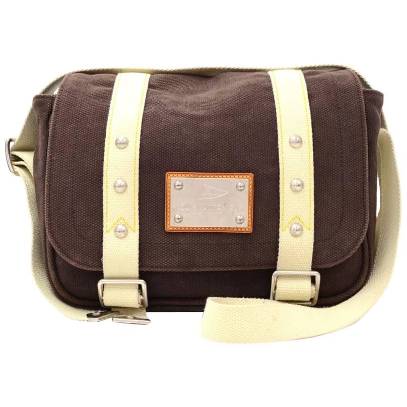 Louis Vuitton Besace PM LV Cup Chocolate Brown Antigua Canvas Shoulder Bag For Sale