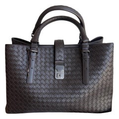 Bottega Veneta Roma Großes Intrecciato Nappaleder Dunkelbraun 35cm