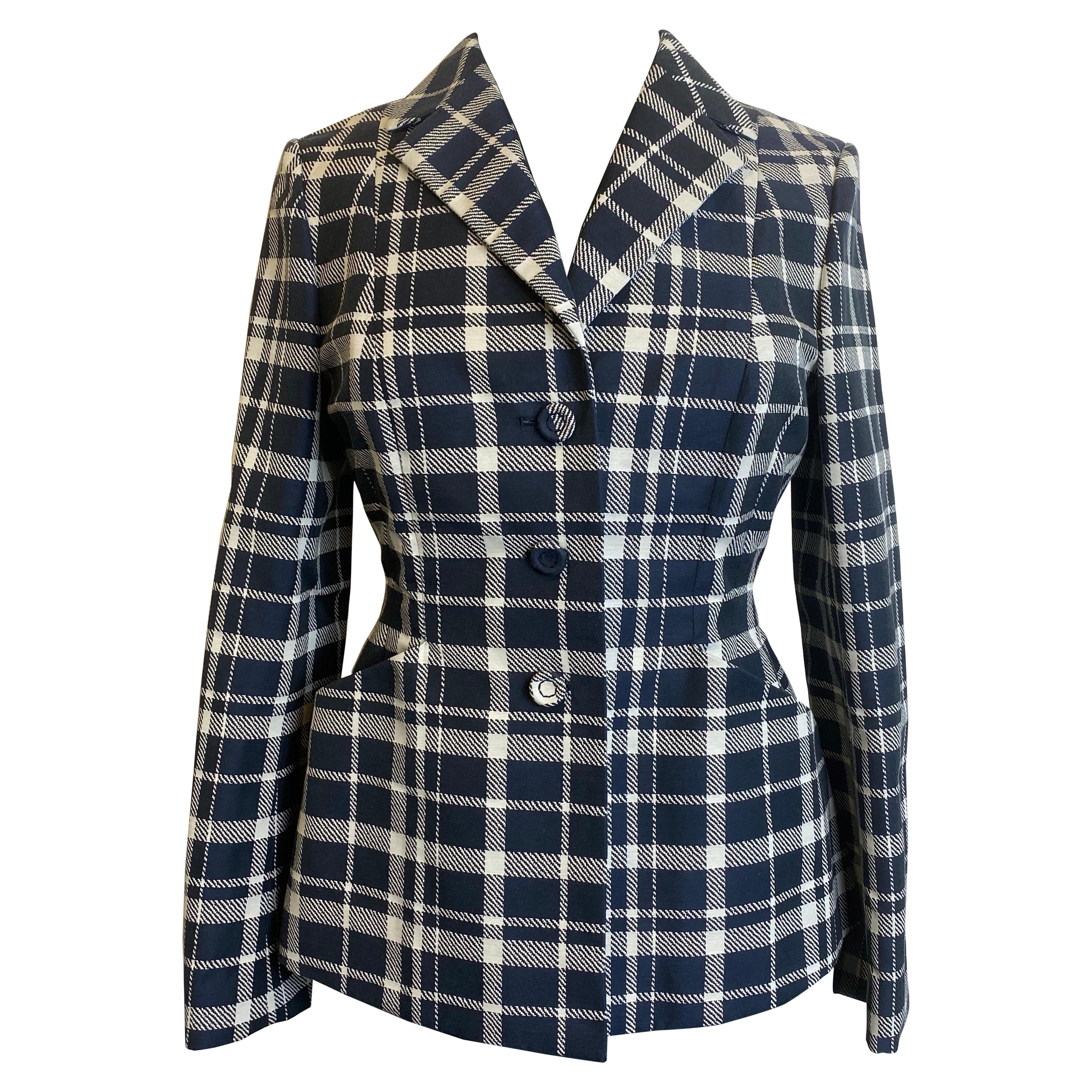 Blue and white Christian Dior Bar Jacket