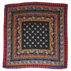 Emanuel Ungaro - Écharpe en laine challis multicolore et multicolore à motifs floraux