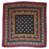 Emanuel Ungaro Huge Multi-Color Multi-Floral Wool Challis Scarf