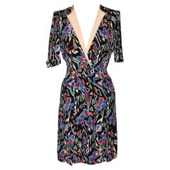 Jean-Louis Scherrer - Robe de jour en soie à imprimé moderniste