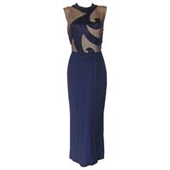 Nude Illusion Wiggle Fit Beaded Party Dress 5