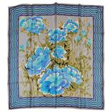 Écharpe en soie Vera « Shades of Blues Floral » (Les nuances de bleu)