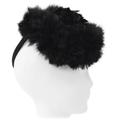 40s Black Feather & Velvet Hat