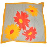 Bold 100% Cotton Yellow Border with Large Yellow & Red Floral Scarf