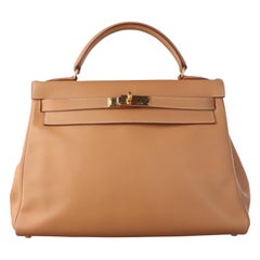 Hermes Kelly 32 Sesame Epsom Retourne Gold Hardware 1993