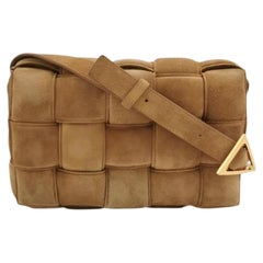 Bottega Veneta Cassette Padded Suede Leather Light Brown Beige
