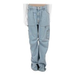 The Attico Blue Denim Straight High Rise Jeans Size XXS