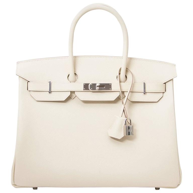 NEW HERMES CRAIE OFF WHITE KELLY 25 BAG EPSOM GHW HANDBAG TOTE