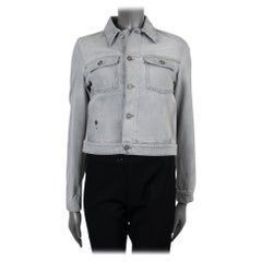 CHRISTIAN DIOR light grey cotton 2021 WASHED DENIM Jacket 34 XXS