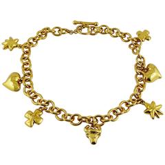 Christian Lacroix Vintage Gold Toned Iconic Charm Necklace 8