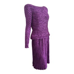 90s Mary McFadden Couture Purple Set