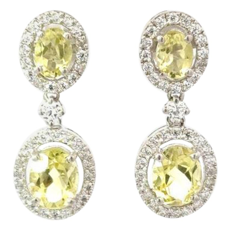 Pendientes de gota de topacio limón natural de 8,43 quilates en plata de ley 925 para regalo de mamá en venta