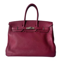 Hermes Birkin 35 B5 Rubis Togo Calfskin Leather Silver-tone Palladium Hardware 2