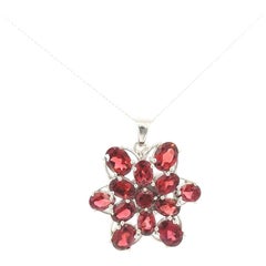 Rhodolite Garnet Gemstone Star Style Pendant Made in 925 Sterling Silver for Her