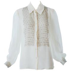 1960s Victoria Royal Beaded Blouse 