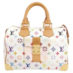 Louis Vuitton x Takashi Murakami Speedy 30 Lock White Multicolor