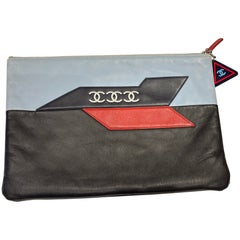 2016 CHANEL Airline Bolsa de piel de cordero multicolor/ Funda para IPad/Clutch c/Certificado de intrusión