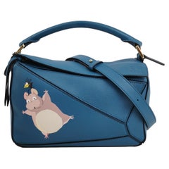 Loewe x Spirited Away Studio Ghibli Collection Puzzle Small Blue Crossbody Bag