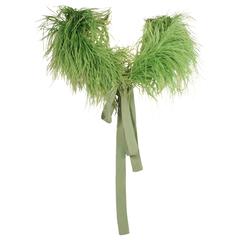 Vintage Green Ostrich Feather Shawl or Wrap