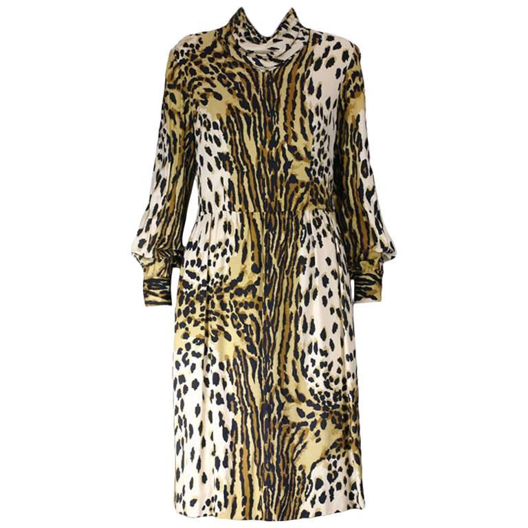 Leopard Print Rayon Dress