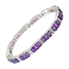 Bracelet tennis en argent avec améthyste de 16,95 carats, cadeau pour la fête des mères