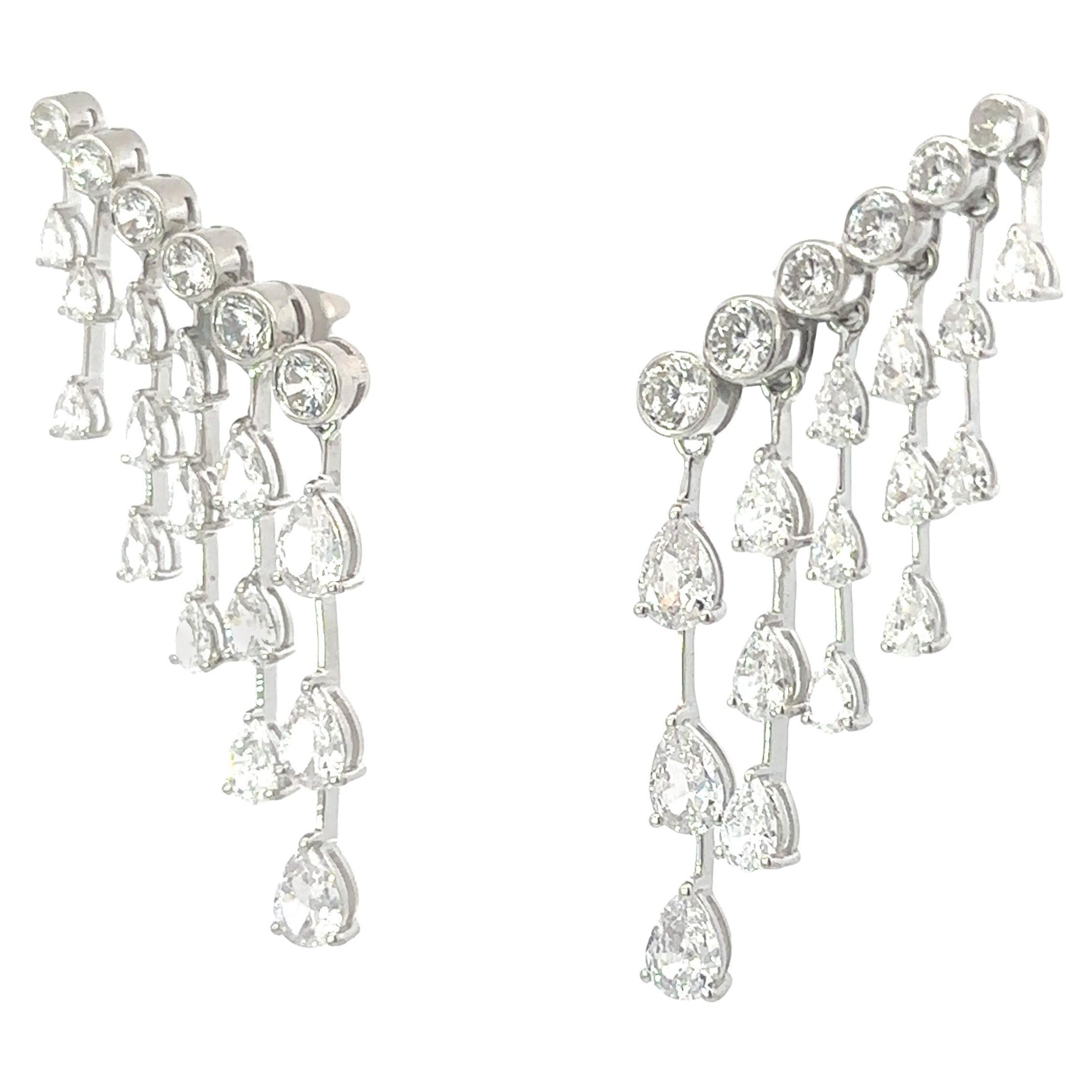 Chandelier Zircon Dangle Earrings in 925 Silver Partywear Fashion Mom Jewelry For Sale