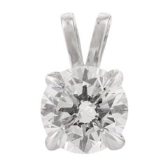 Colgante de oro blanco macizo de 18 quilates con moissanita solitaria para regalo de aniversario