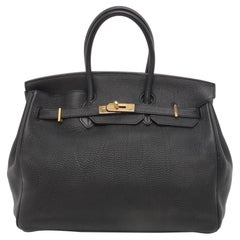 Hermes Birkin 35 Redyed Black Togo Calfskin Leather Gold-tone Hardware 2010