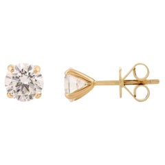 18k Yellow Gold Moissanite Gemstone Solitaire Stud Earring for Wedding Gift