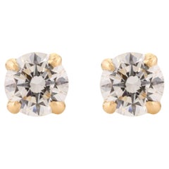 Moissanite Yellow Gold Jewelry Solitaire Push-Back Stud Earrings for Women
