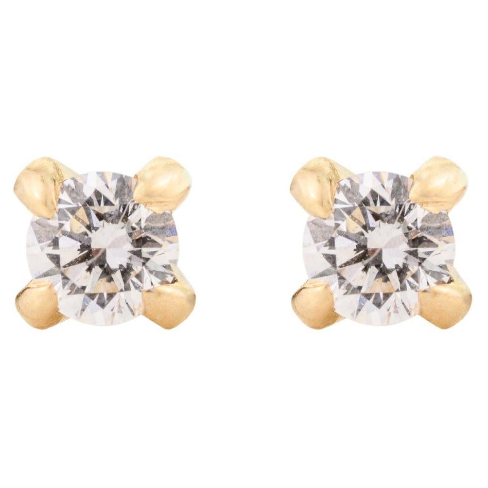 Art Deco Style Moissanite Studs Earring in Solid Yellow Gold Jewelry for Her For Sale