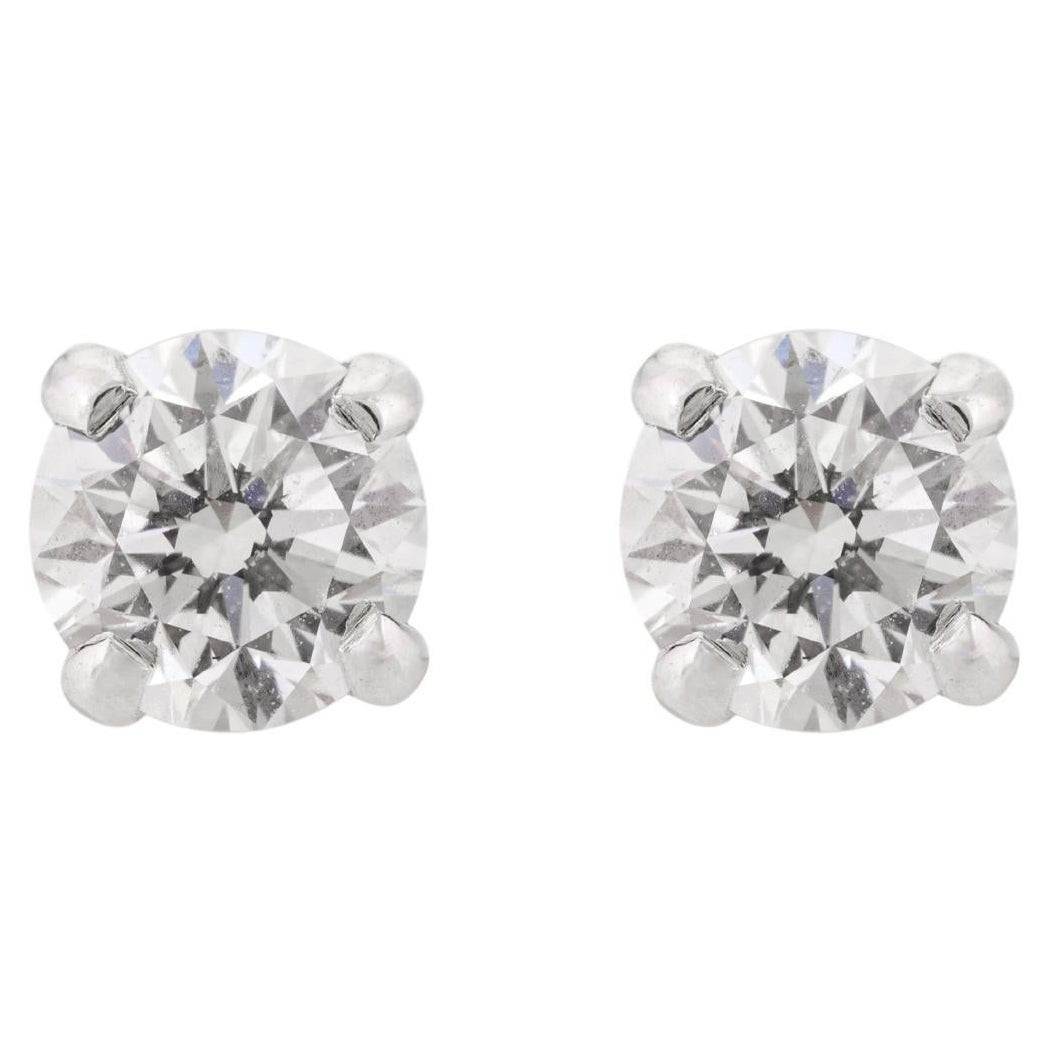 Orecchini solitari di Moissanite per tutti i giorni in oro bianco Regalo per lei