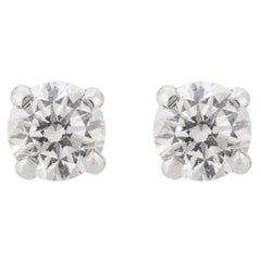Everyday Solitaire Moissanite Stud Earrings in White Gold Jewelry Gift for Her