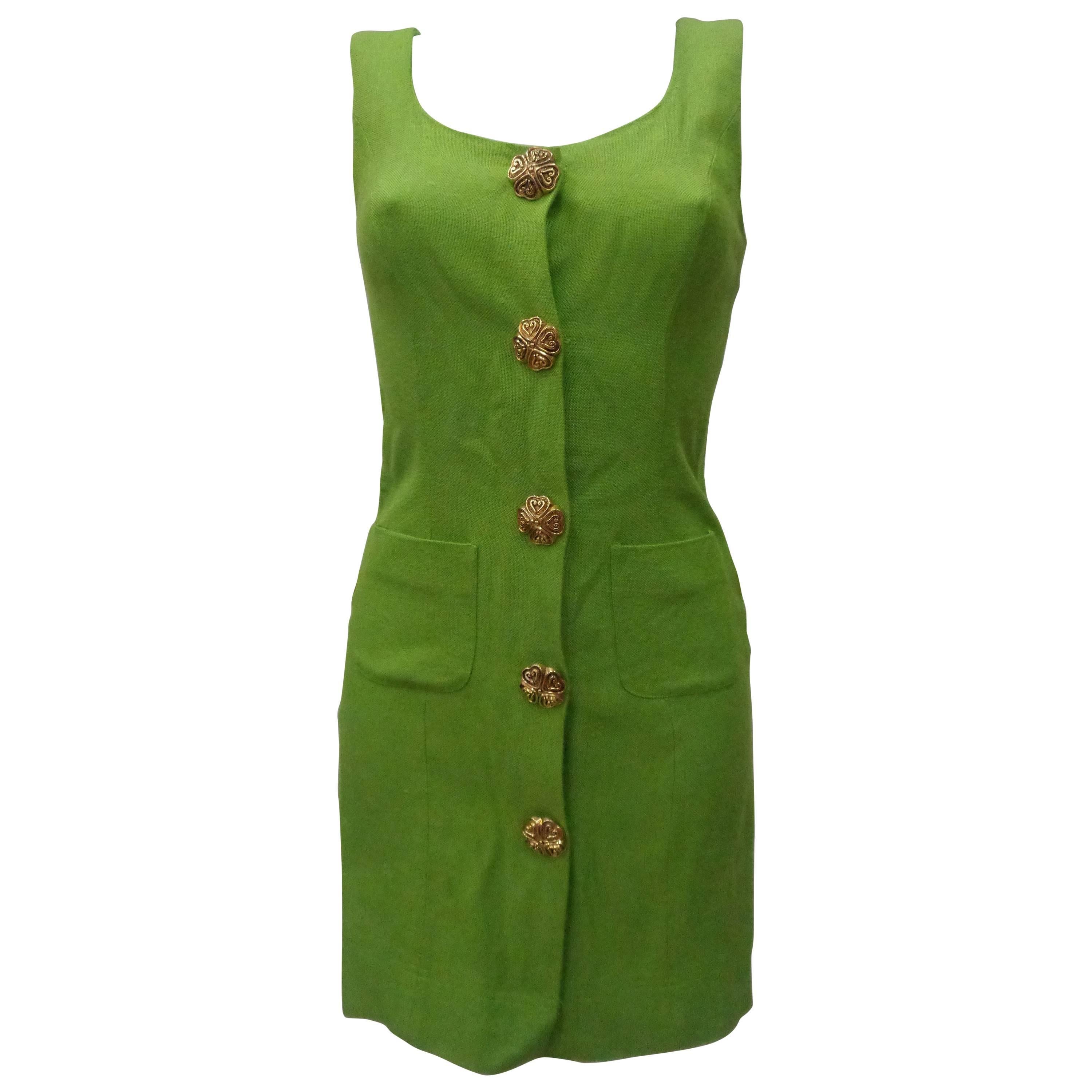 Moschino Green gold tone hardware Dress