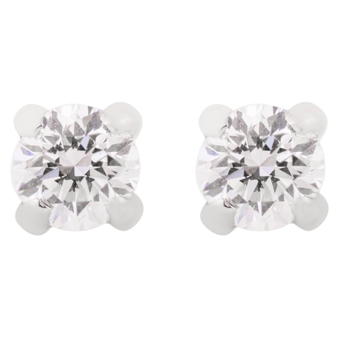 Orecchini fatti a mano con Single Stone di Moissanite in oro bianco massiccio 18k per lei