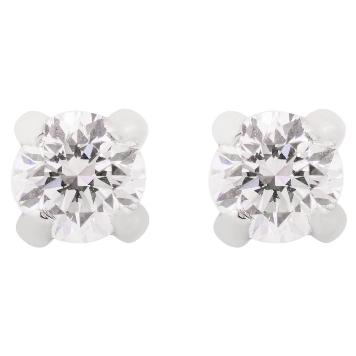 Pendientes de oro blanco macizo de 14k con solitario de moissanita para todos los días