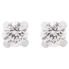 Pendientes de oro blanco macizo de 14k con solitario de moissanita para todos los días