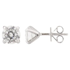 Moissanite Tiny Brilliant Solitaire Stud Earrings in 14k Solid White Gold
