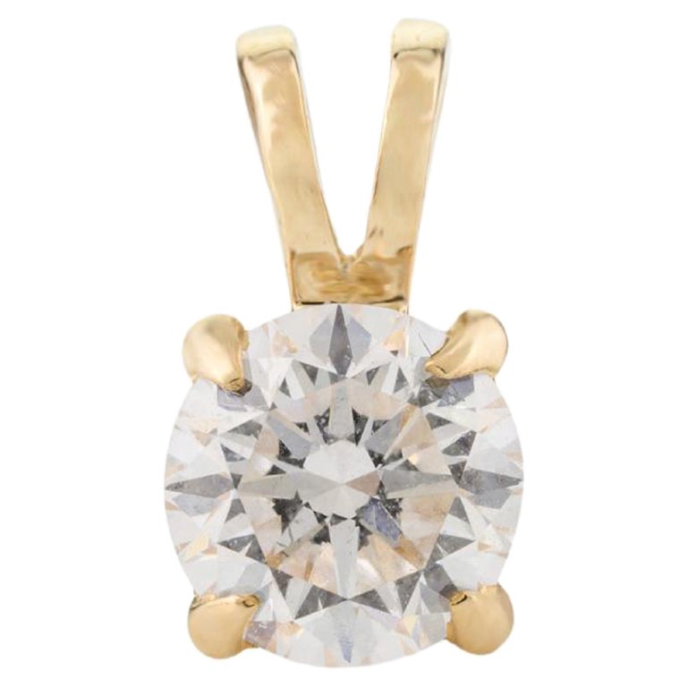 18k Yellow Gold Moissanite Stone Solitaire Pendant Jewelry Gift for Mom Jewelry