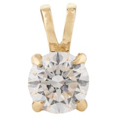 18k Yellow Gold Moissanite Stone Solitaire Pendant Jewelry Gift for Mom Jewelry