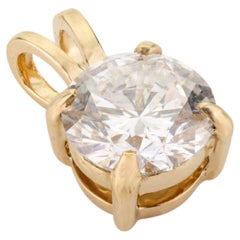 Everyday Moissanit Single Stone Solitär-Anhänger aus 18 Karat Gelbgold Schmuck