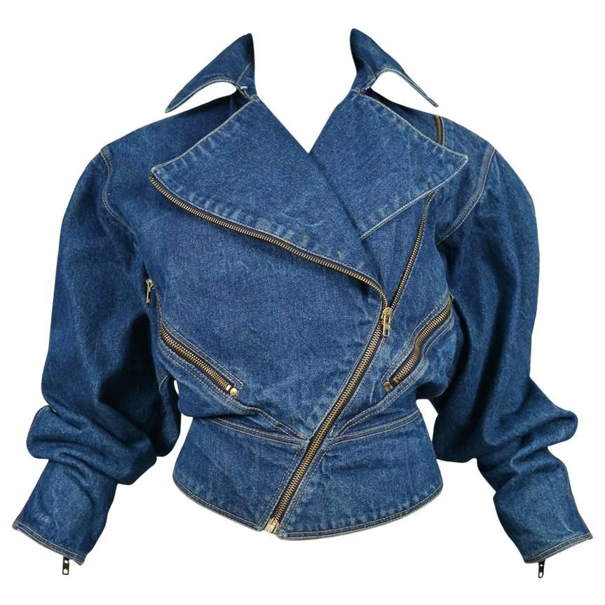 Alaia Denim Zipper Jacket 1986