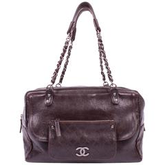 Chanel Top Zip Bag Caviar Leather - dark brown 